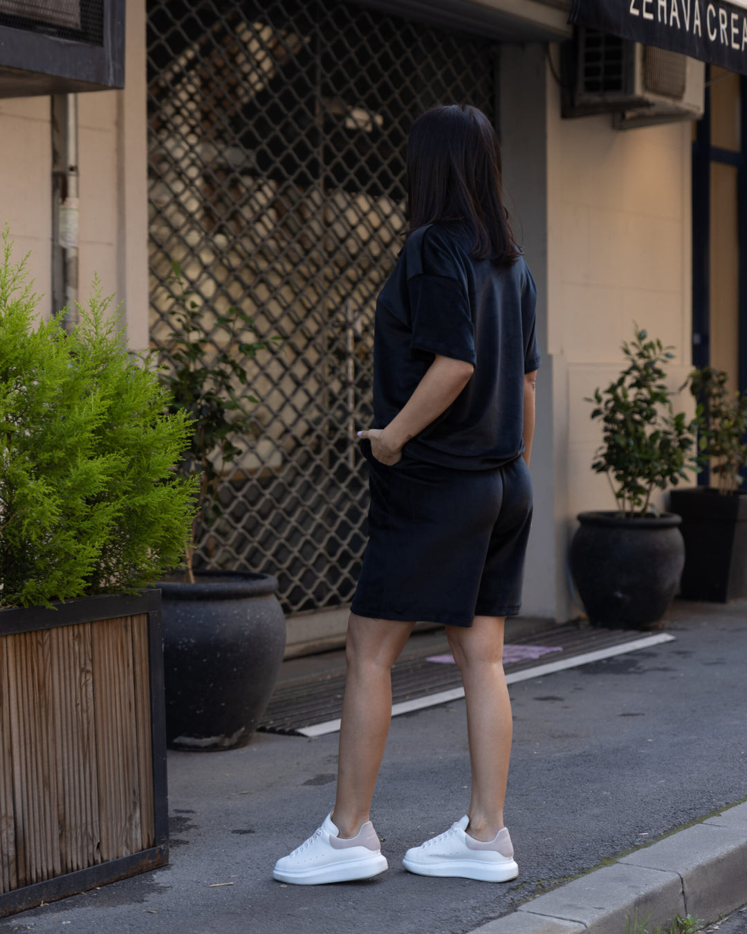 Set catifea Amme Negru