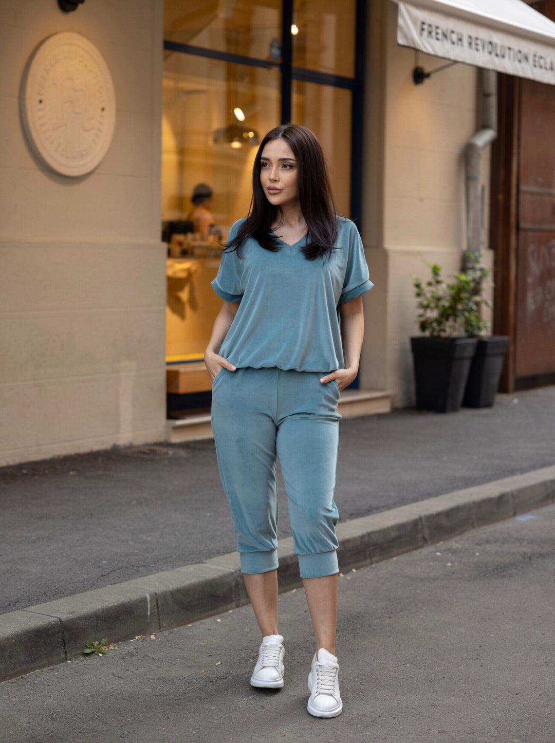 Set catifea Anna Aqua