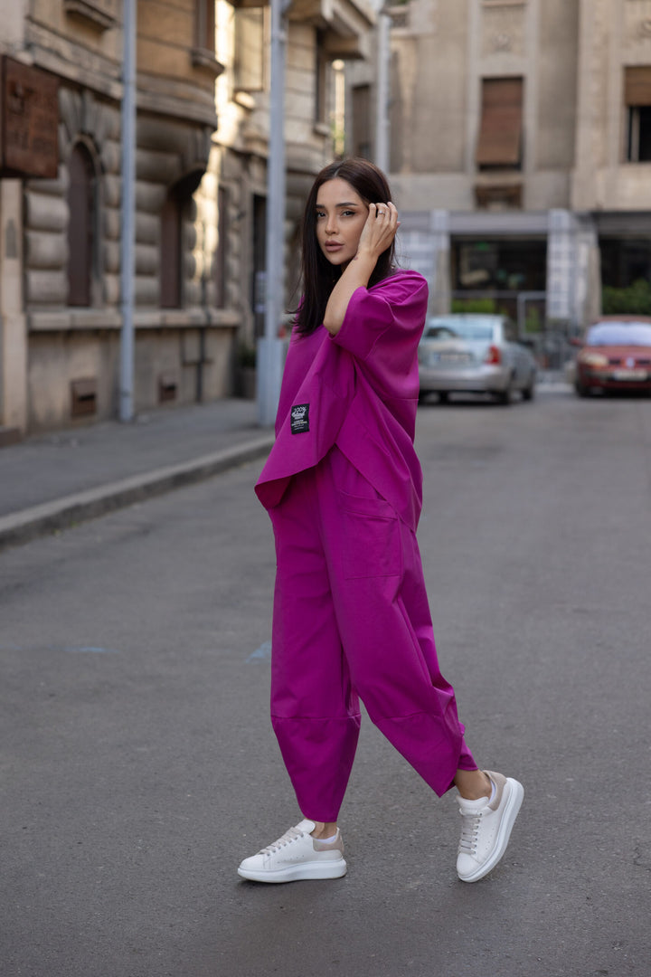 Set bumbac Kaida Magenta