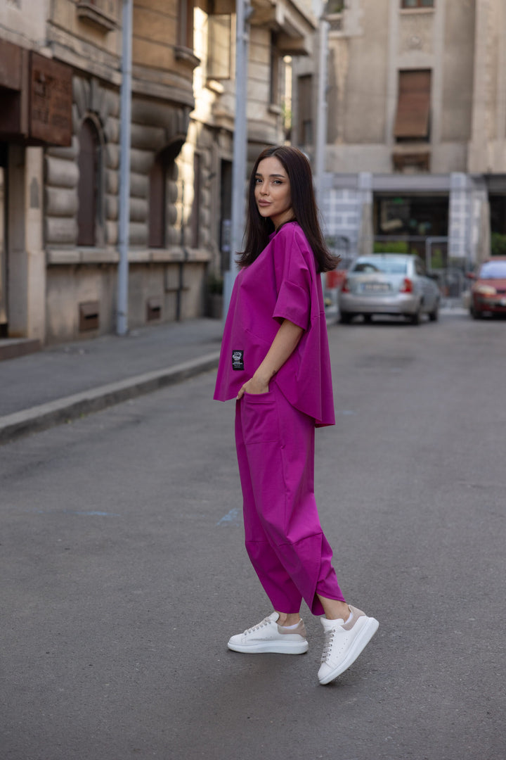 Set bumbac Kaida Magenta