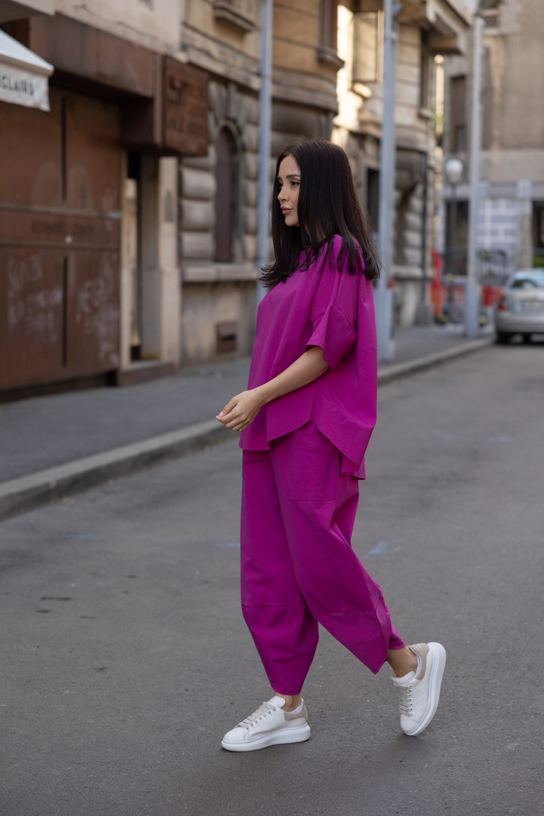 Set bumbac Kaida Magenta