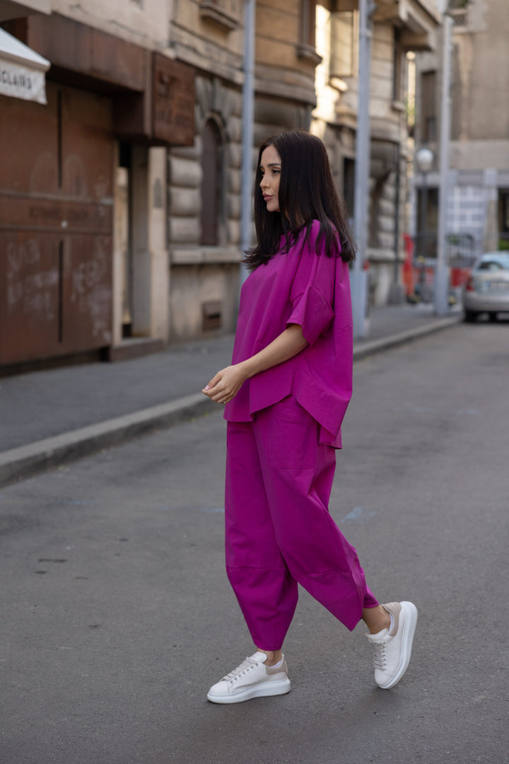 Set bumbac Kaida Magenta