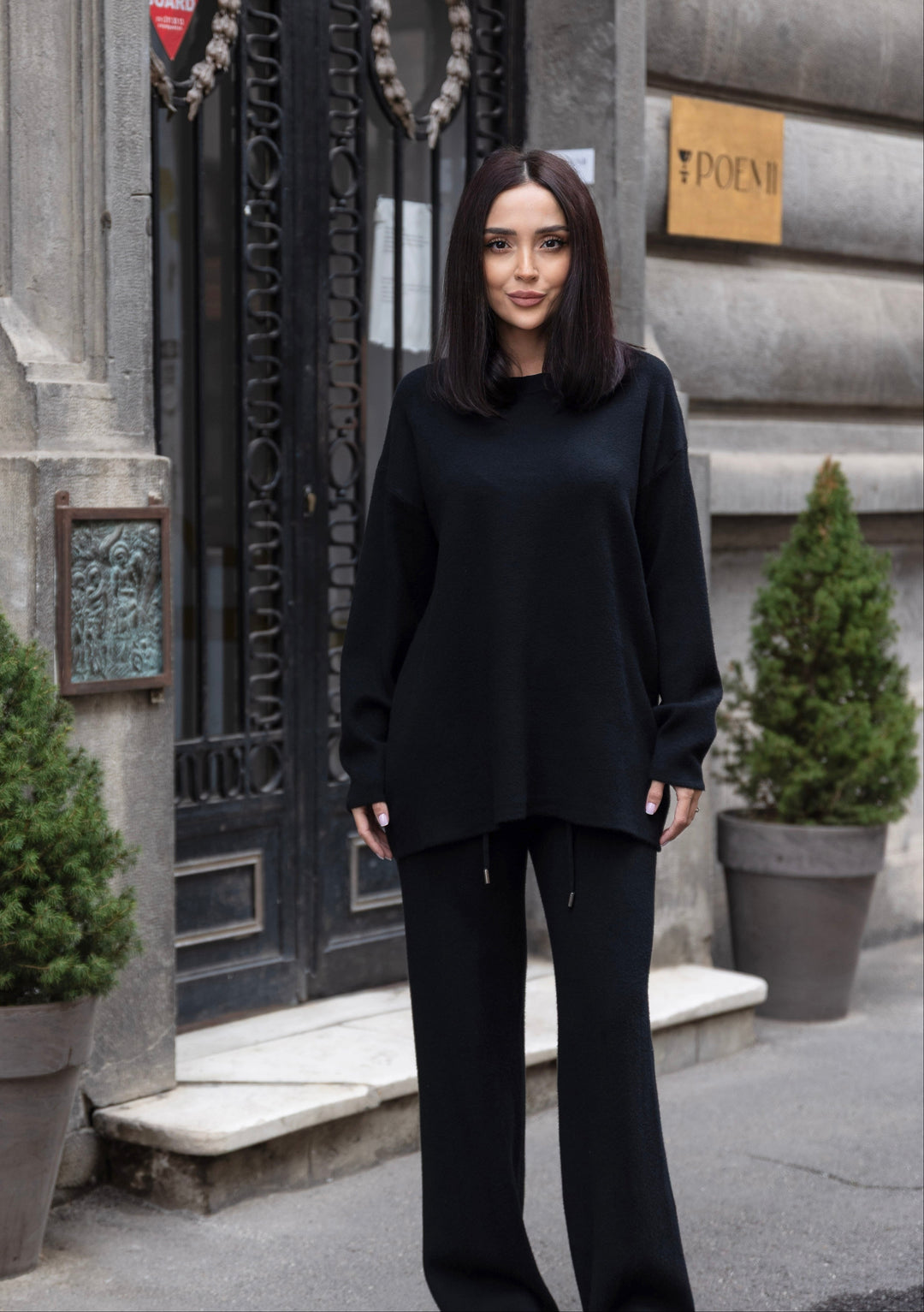 Set tricot Milena Negru