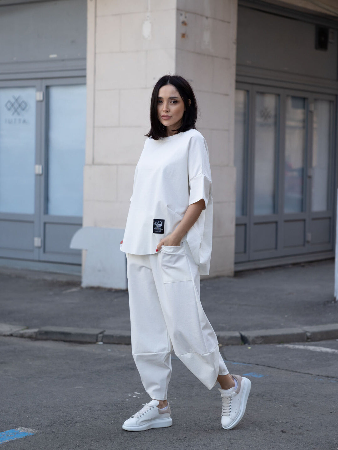 Set bumbac Kaida Alb