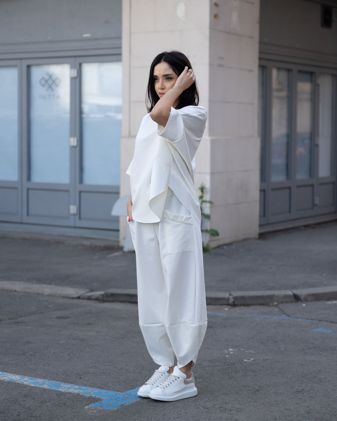 Set bumbac Kaida Alb