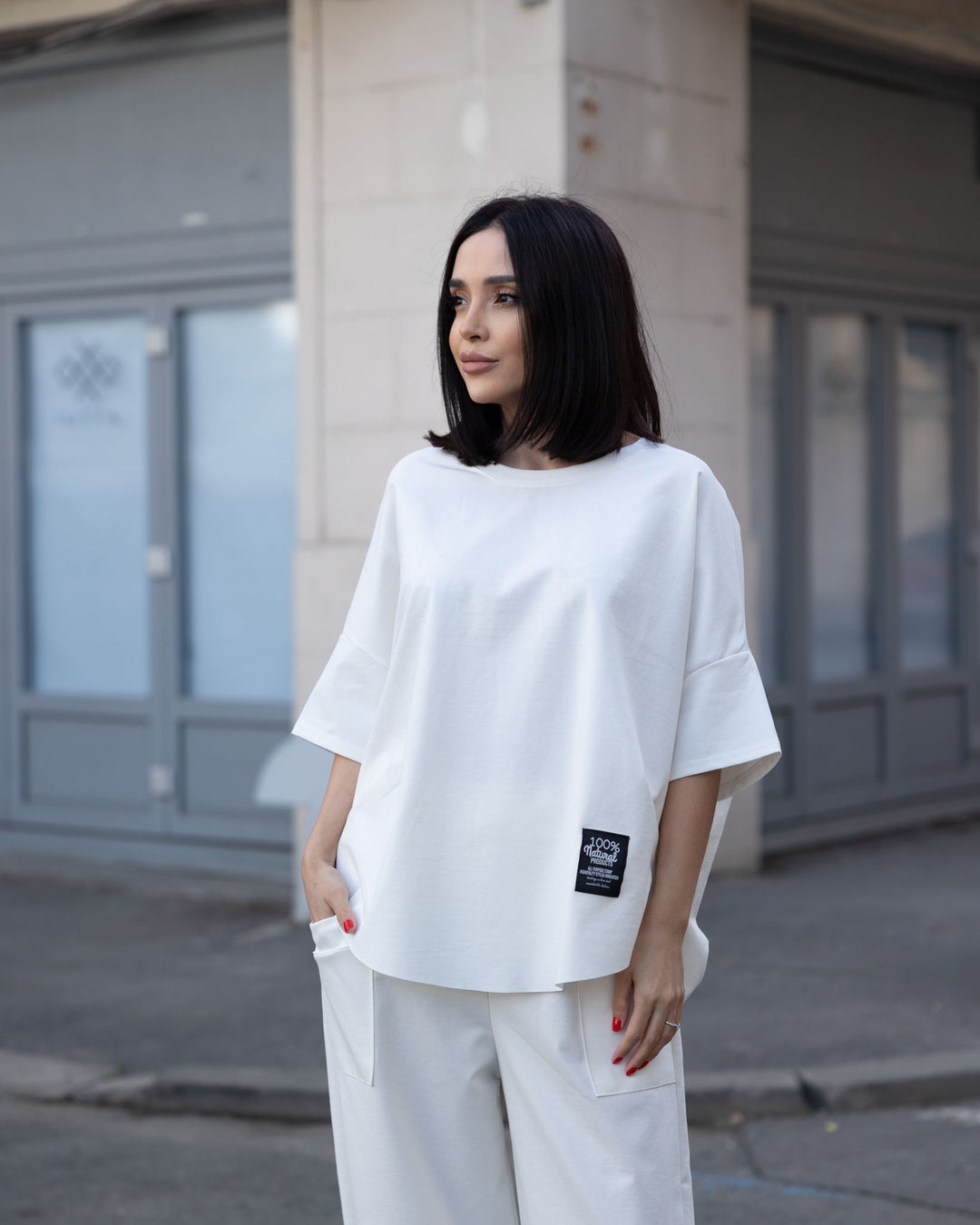 Set bumbac Kaida Alb