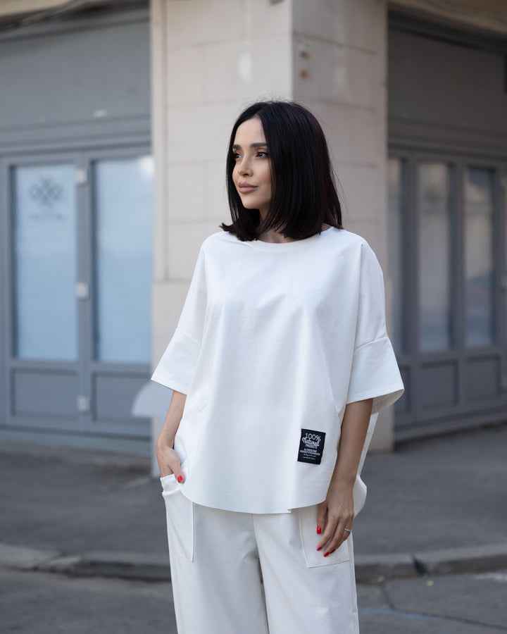 Set bumbac Kaida Alb