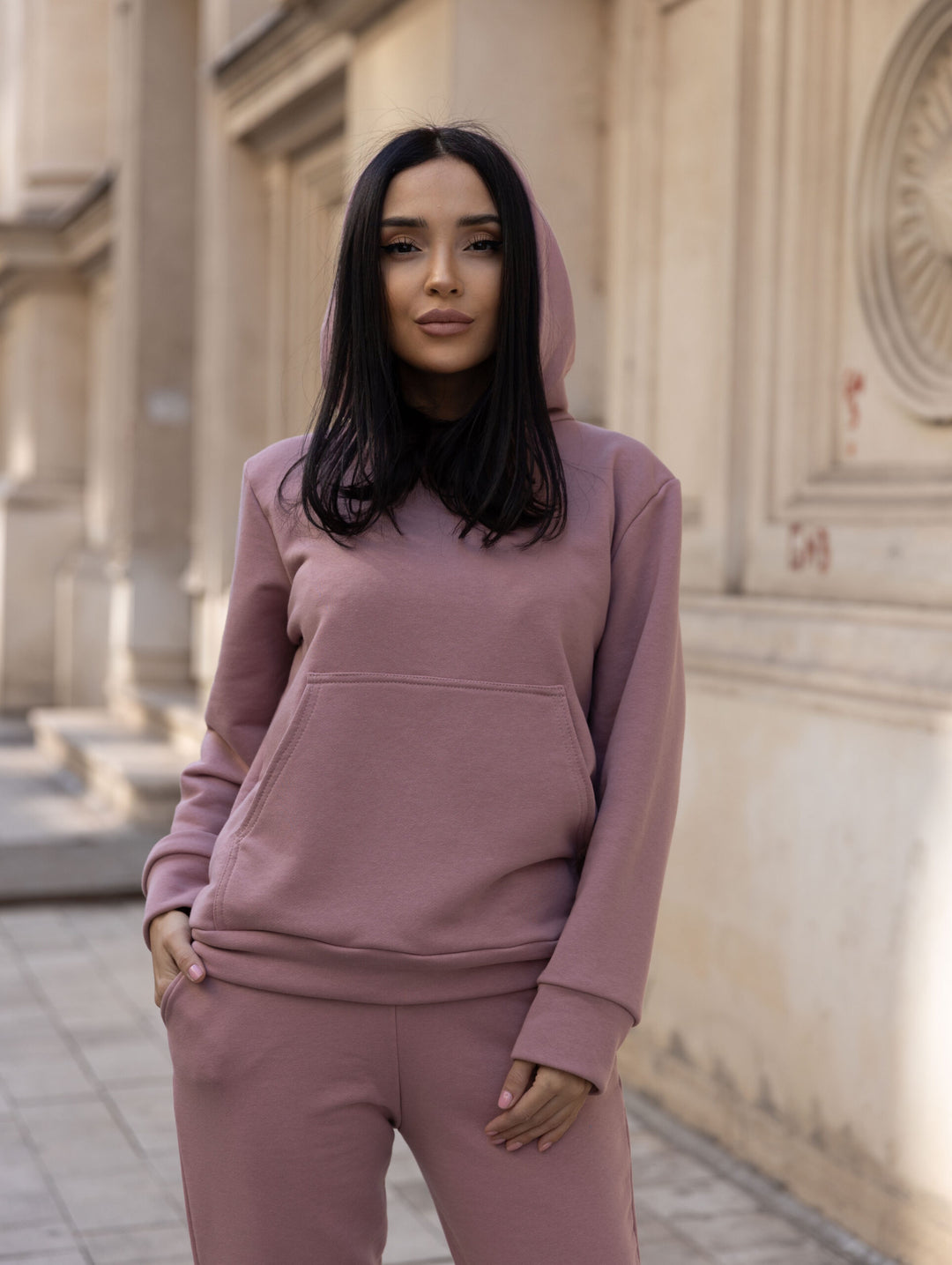 Set mama-copil/ Trening Bumbac Alice Roz Pudra