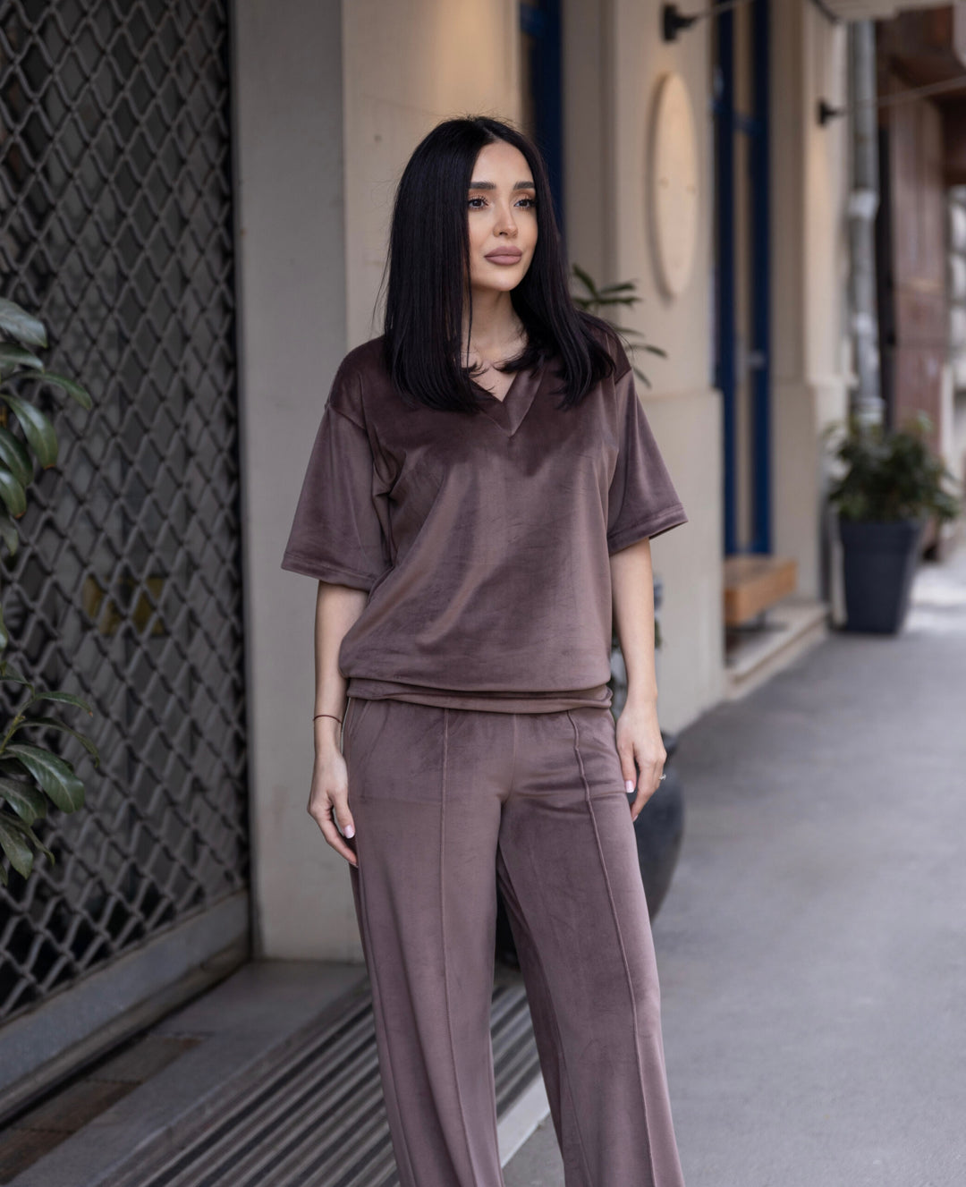 Set catifea Kendra Mocha