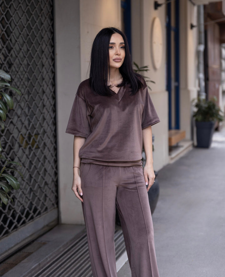 Set catifea Kendra Mocha