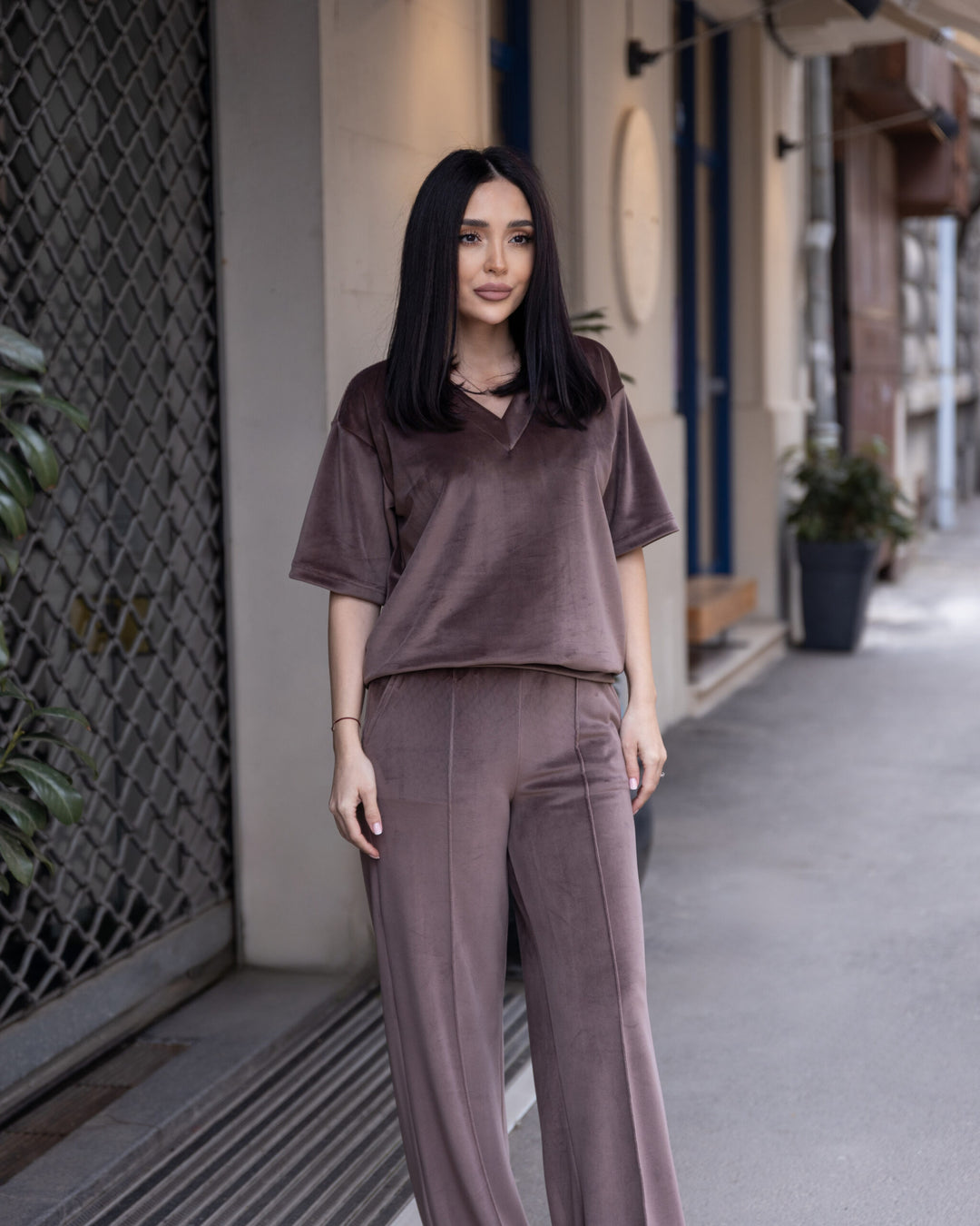 Set catifea Kendra Mocha