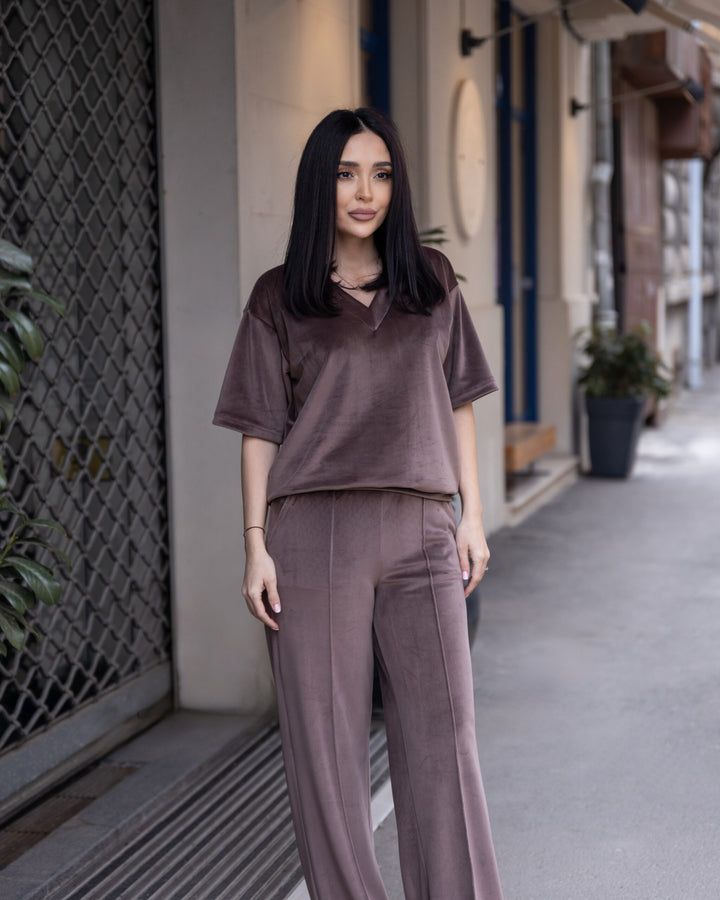 Set catifea Kendra Mocha