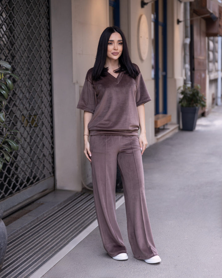 Set catifea Kendra Mocha