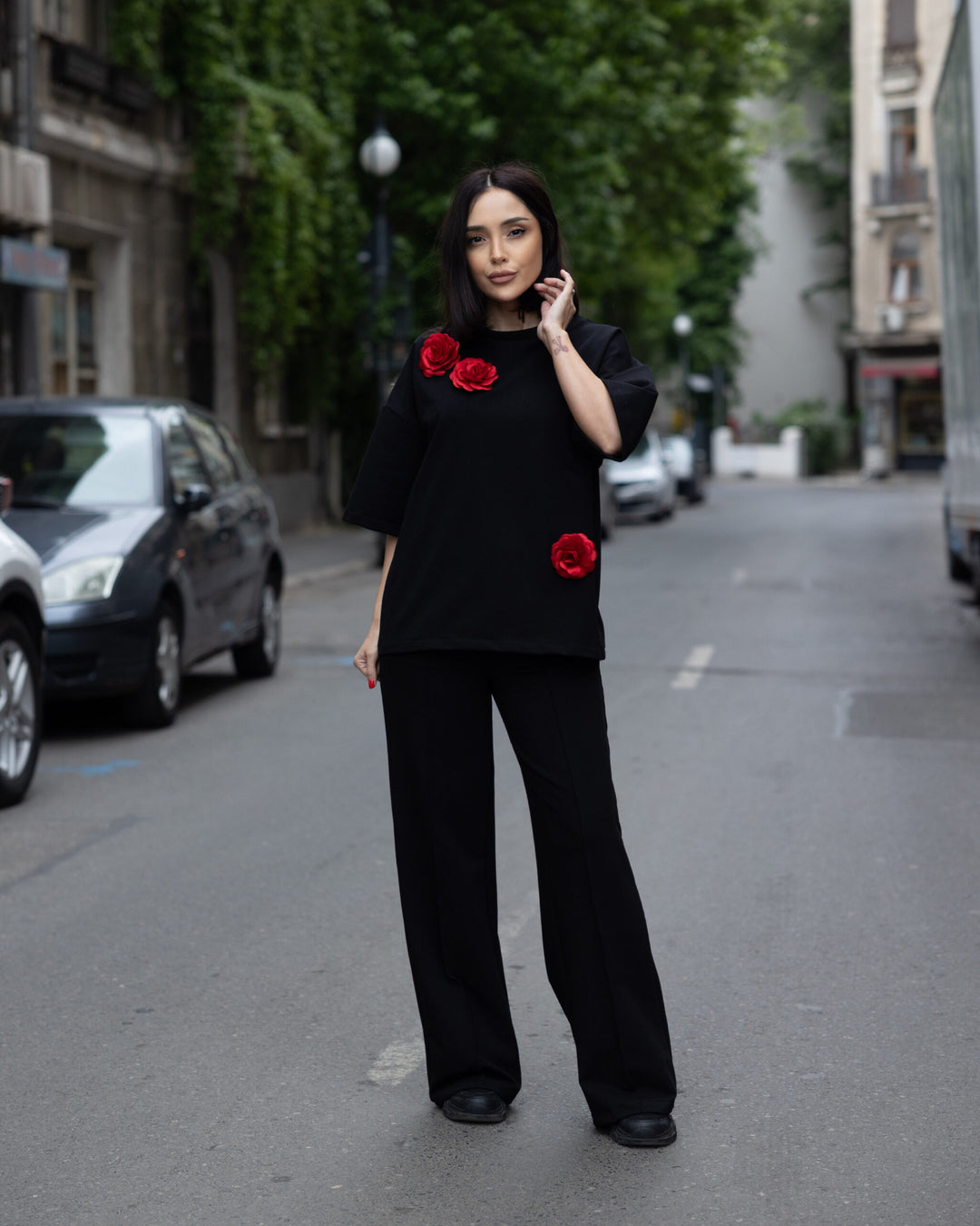 Trening bumbac Rose Negru
