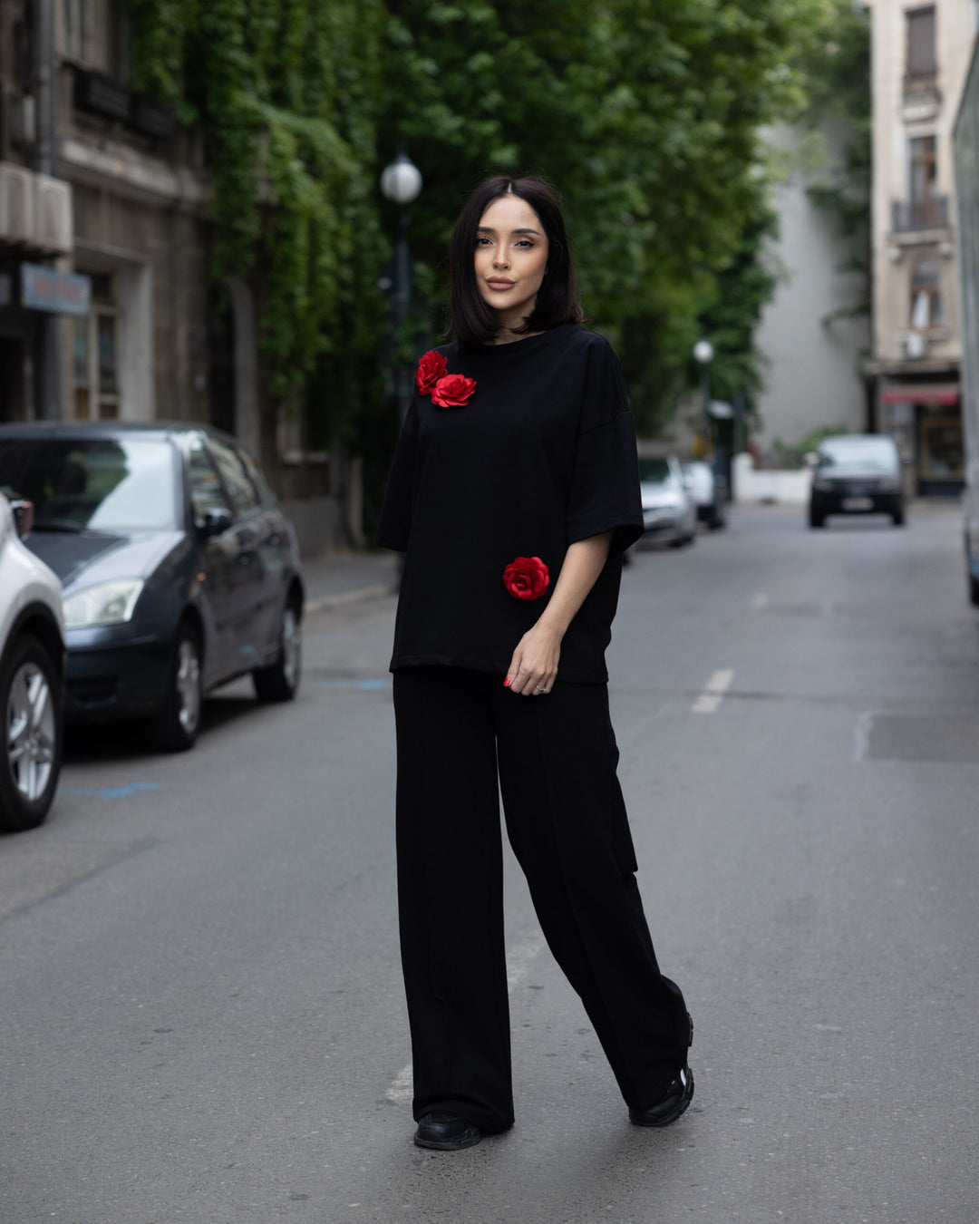 Trening bumbac Rose Negru