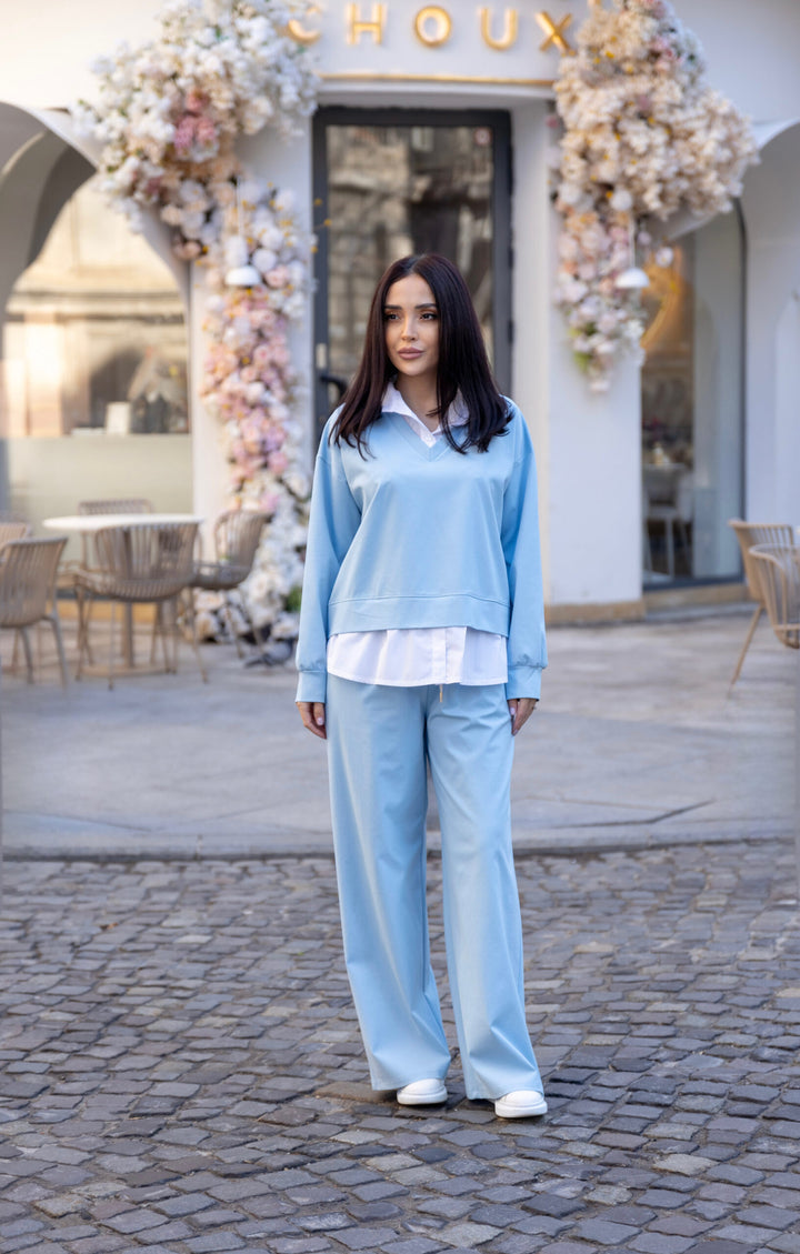 Set bumbac Elia Bleu