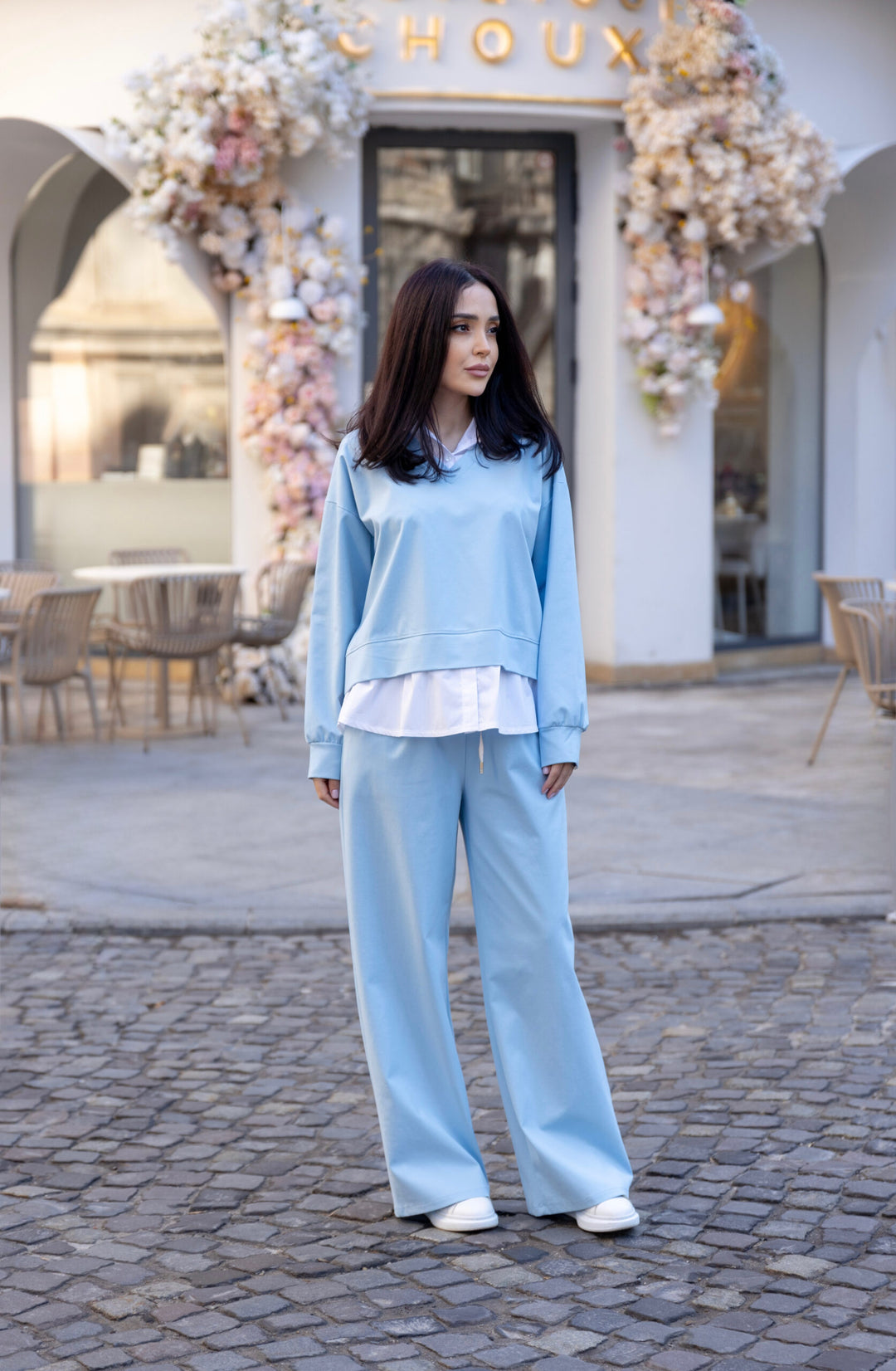 Set bumbac Elia Bleu