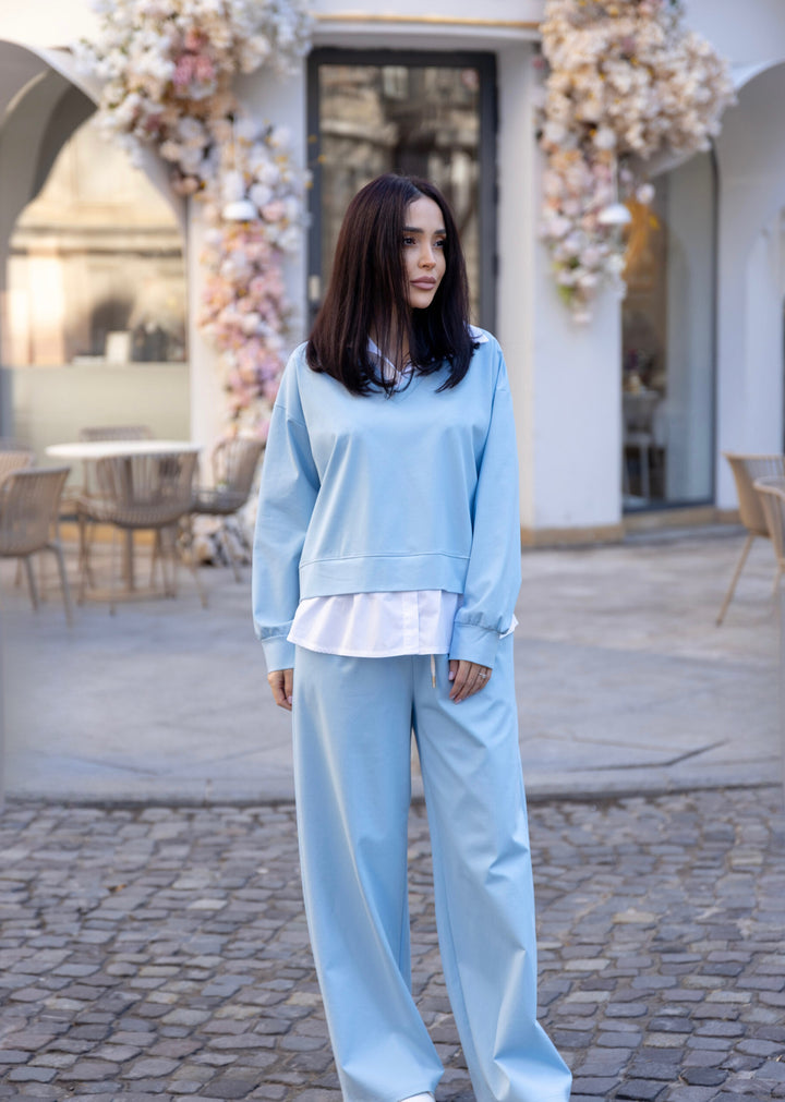 Set bumbac Elia Bleu