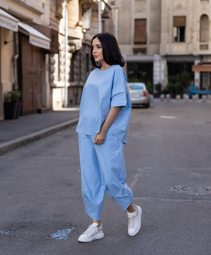 Set bumbac Kaida Bleu