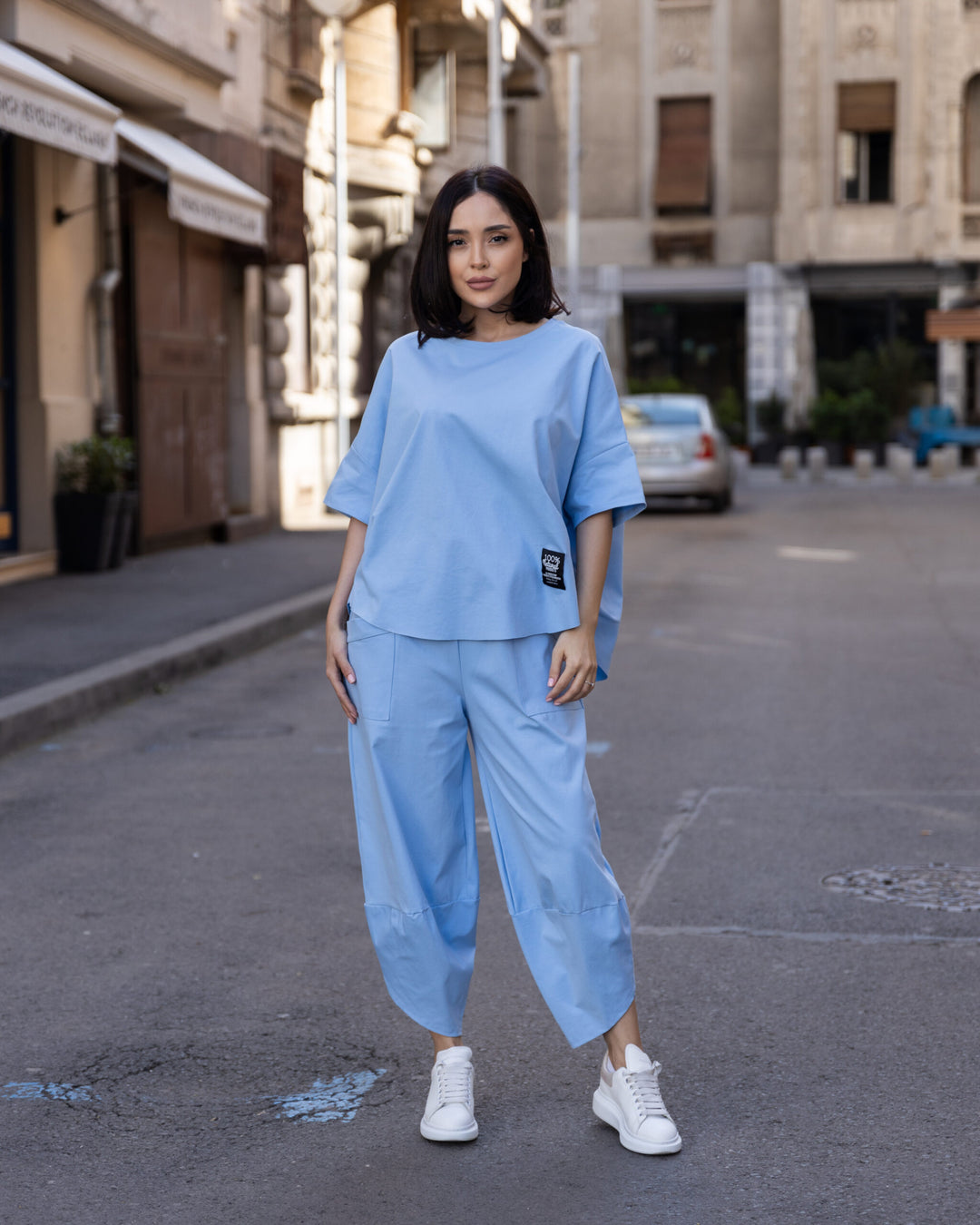 Set bumbac Kaida Bleu