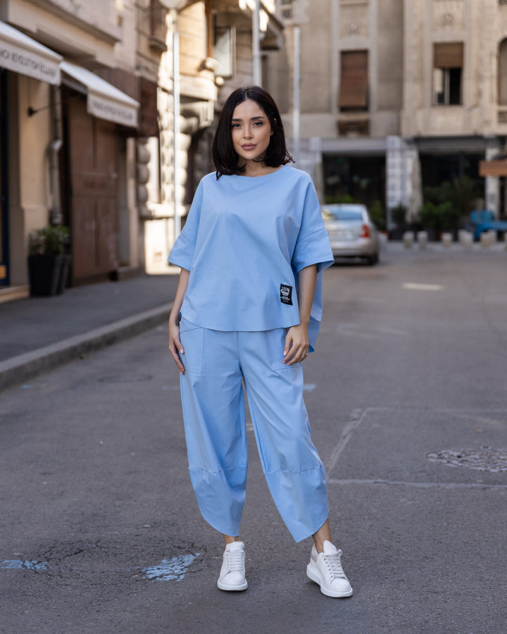 Set bumbac Kaida Bleu