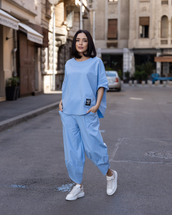 Set bumbac Kaida Bleu