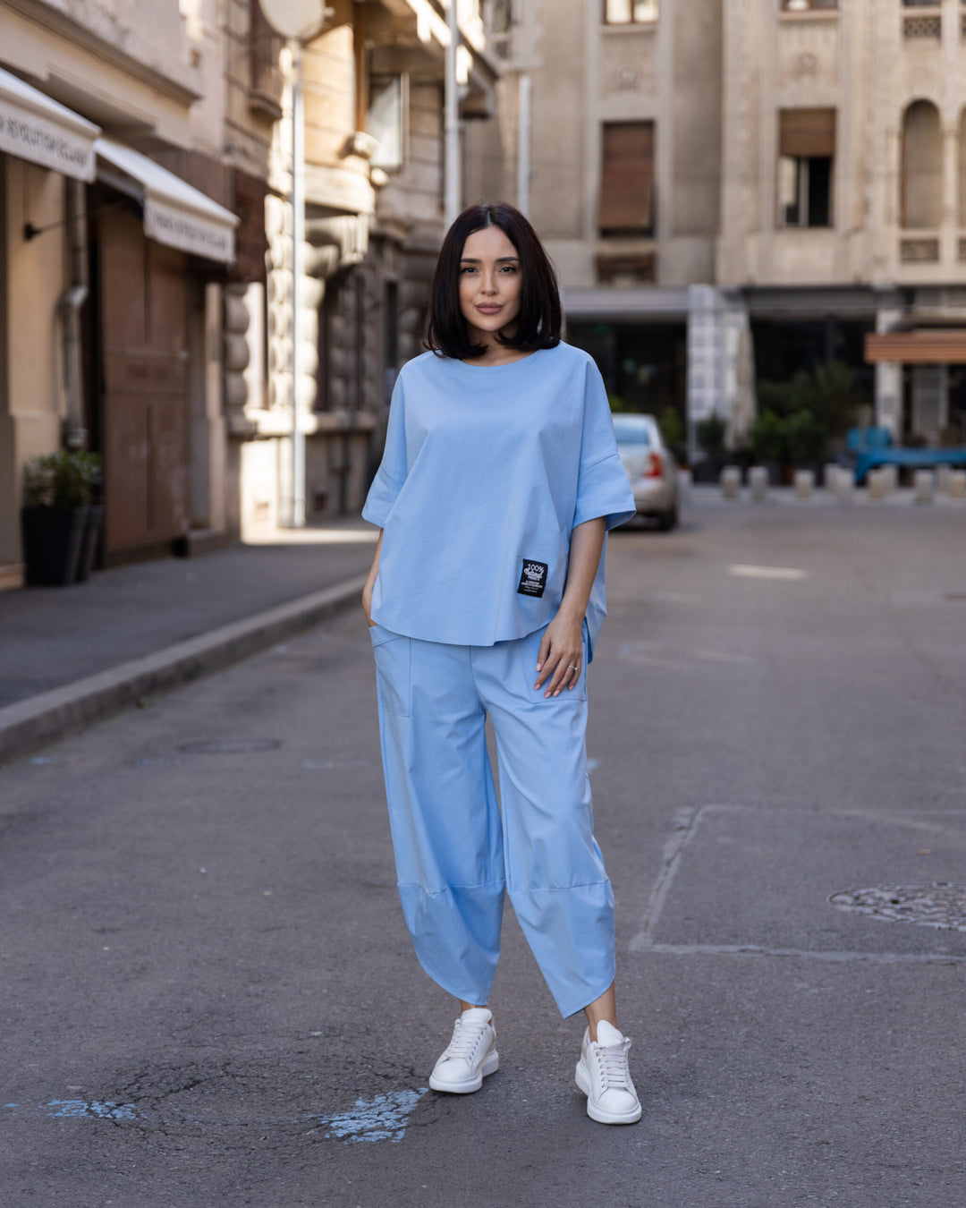 Set bumbac Kaida Bleu