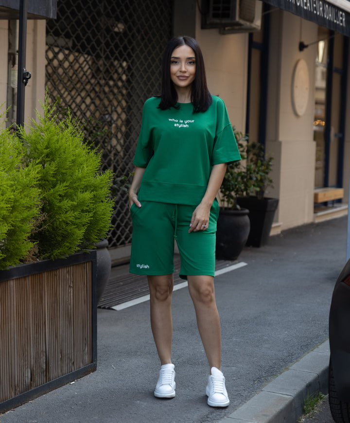 Set bumbac Stilish Verde