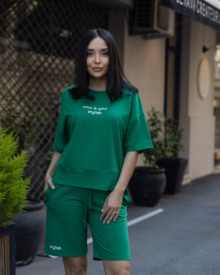 Set bumbac Stilish Verde