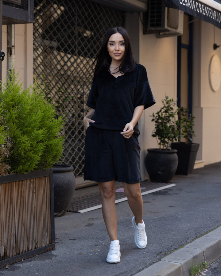 Set catifea Amme Negru