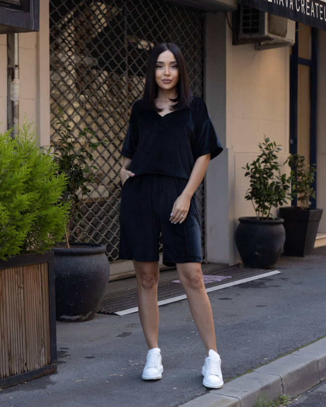Set catifea Amme Negru