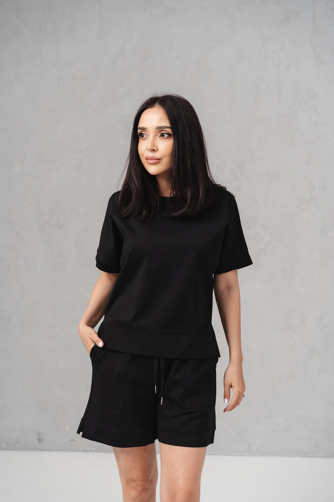 Set bumbac Kiara Negru