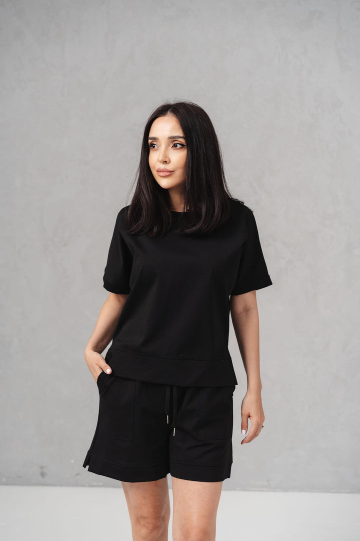Set bumbac Kiara Negru