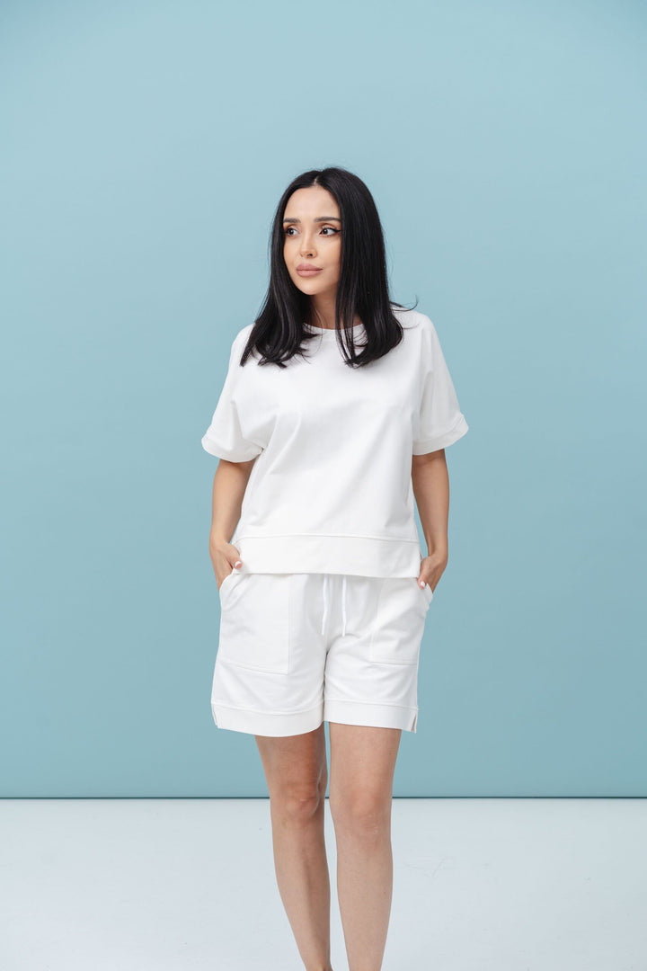 Set bumbac Kiara Alb