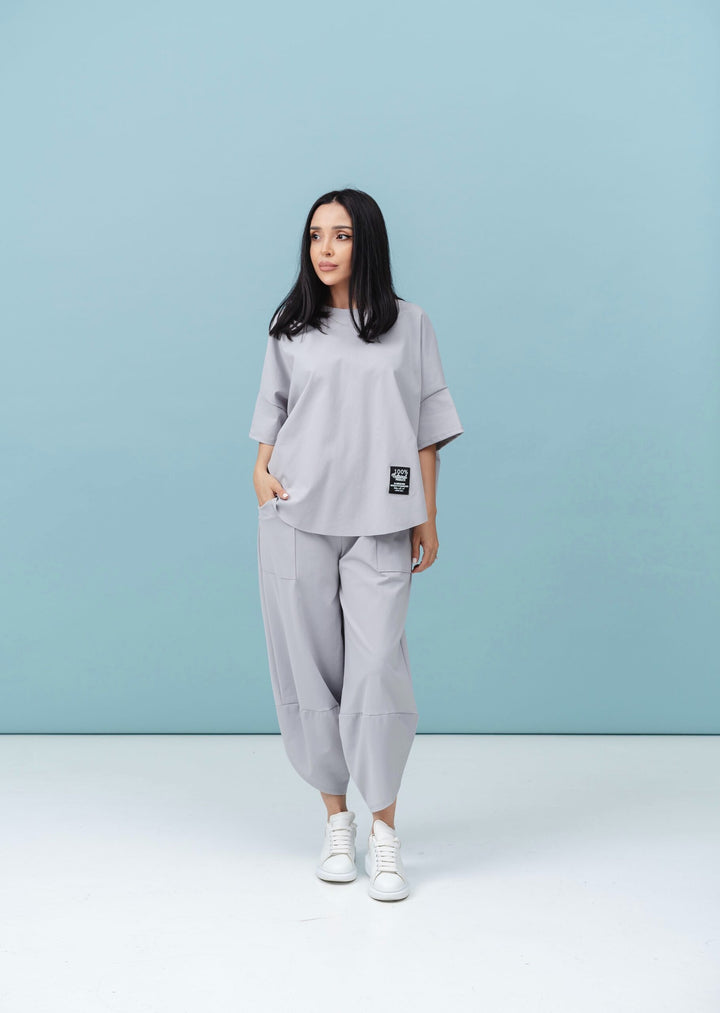Set bumbac Kaida Gri