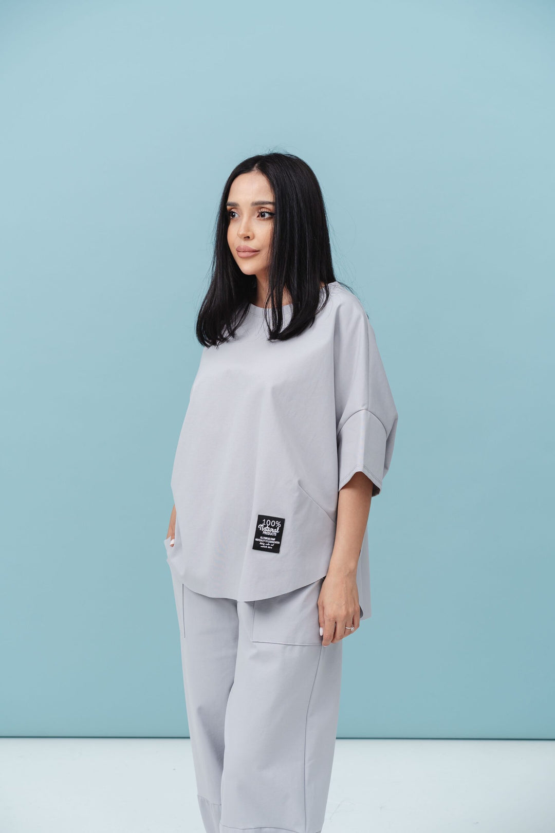 Set bumbac Kaida Gri