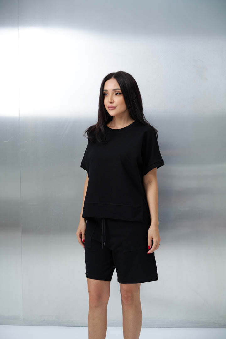Set bumbac Sia Negru