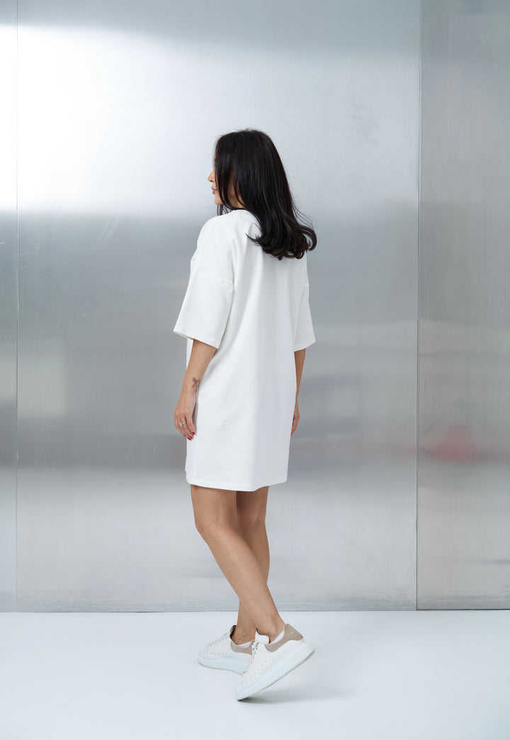 Rochie Bumbac Premium Hearts Albă