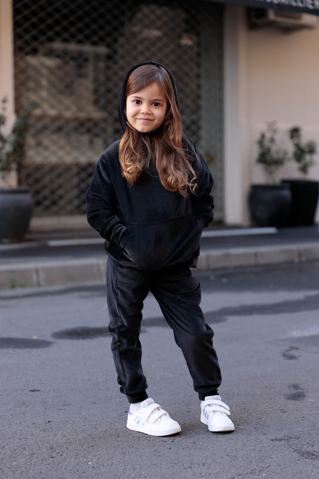 Trening catifea Ania Negru - Unisex