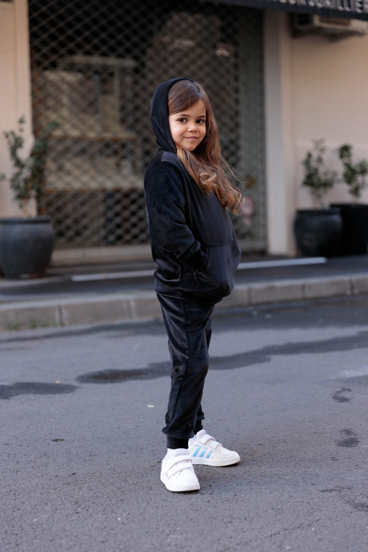 Trening catifea Ania Negru - Unisex