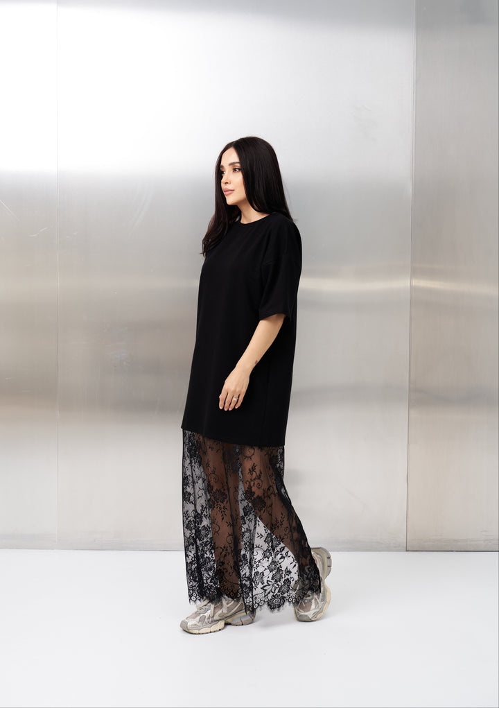 Rochie Bumbac Premium Amora Neagră