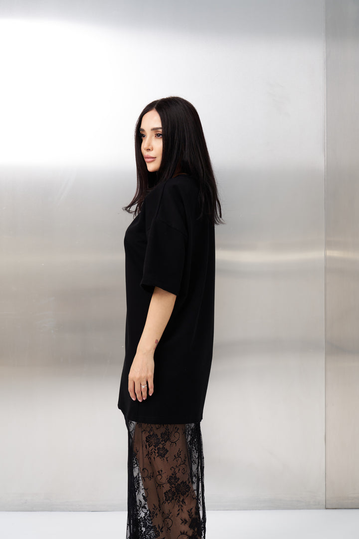 Rochie Bumbac Premium Amora Neagră