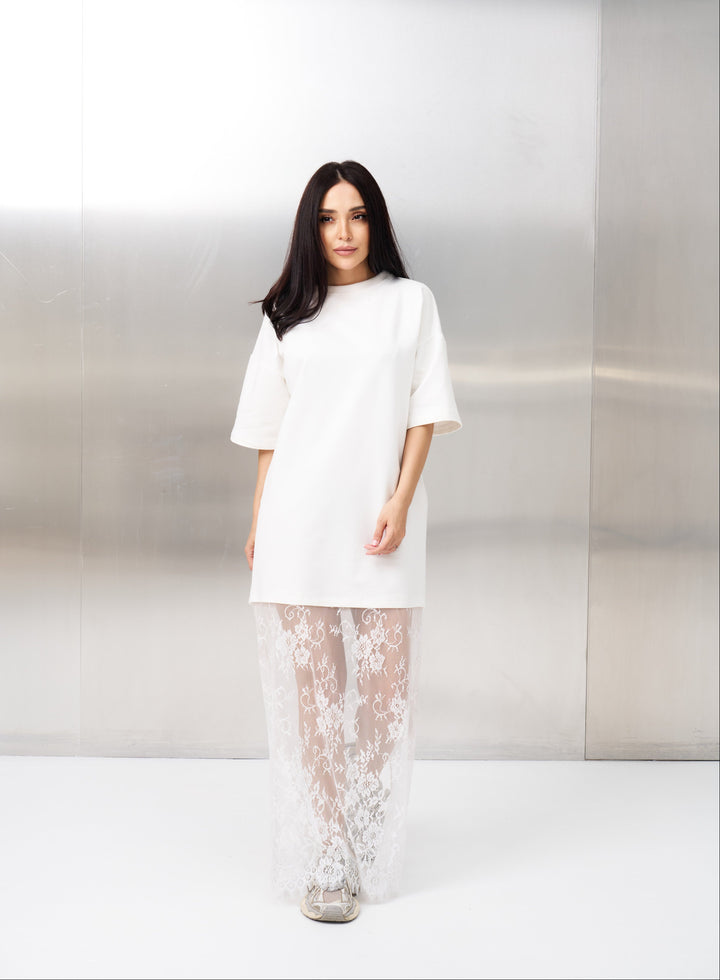 Rochie Bumbac Premium Amora Albă