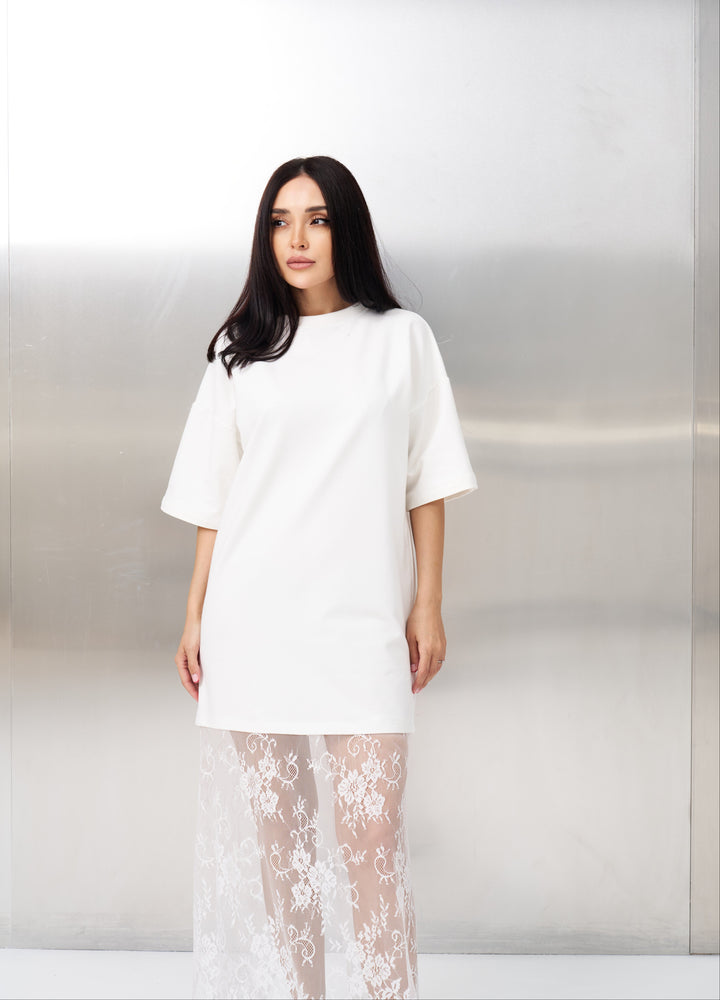 Rochie Bumbac Premium Amora Albă