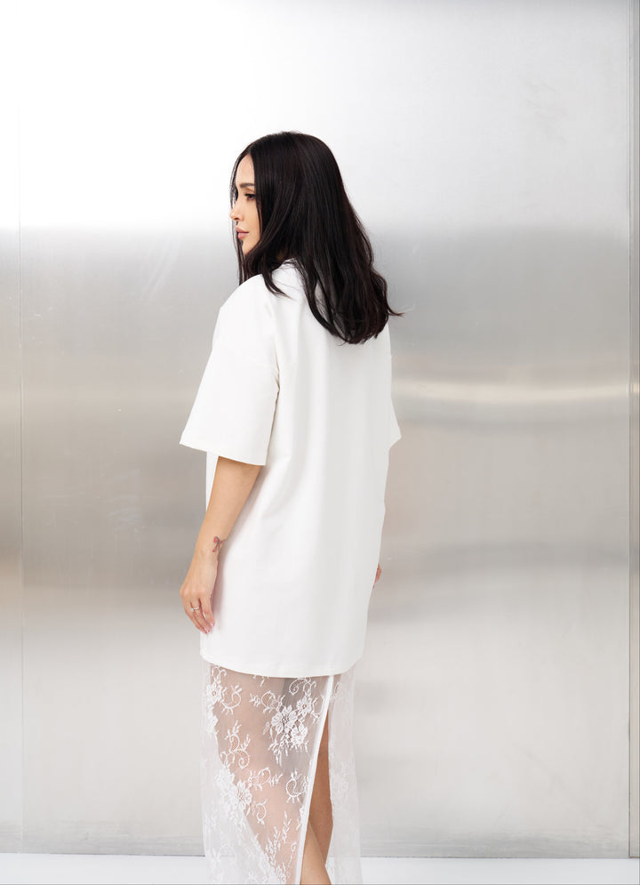 Rochie Bumbac Premium Amora Albă