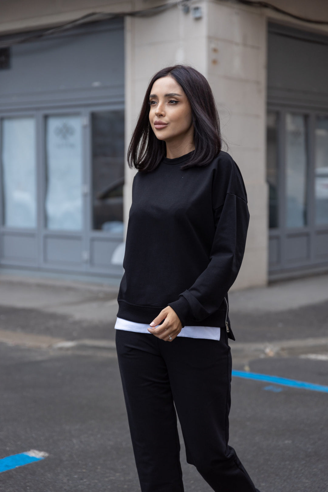 Trening bumbac Kaia Negru