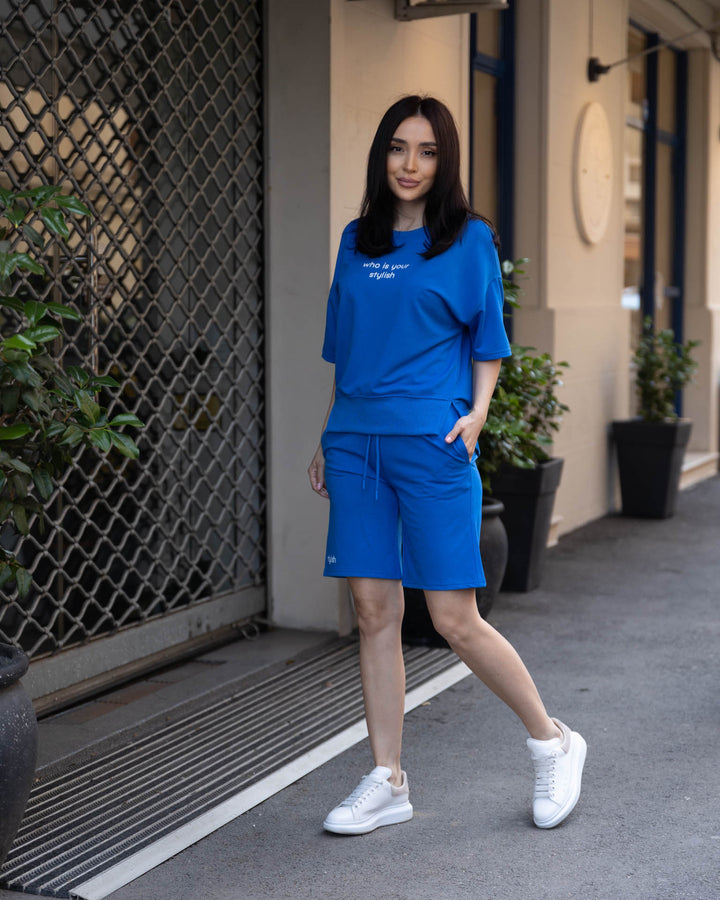 Set bumbac Stilish Albastru
