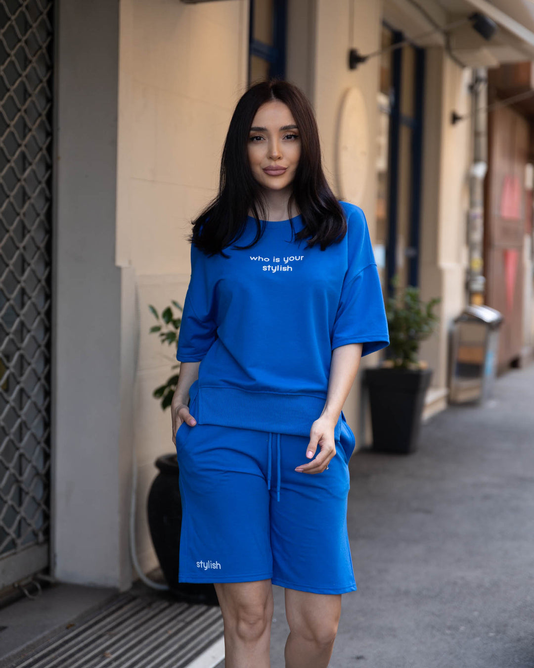 Set bumbac Stilish Albastru