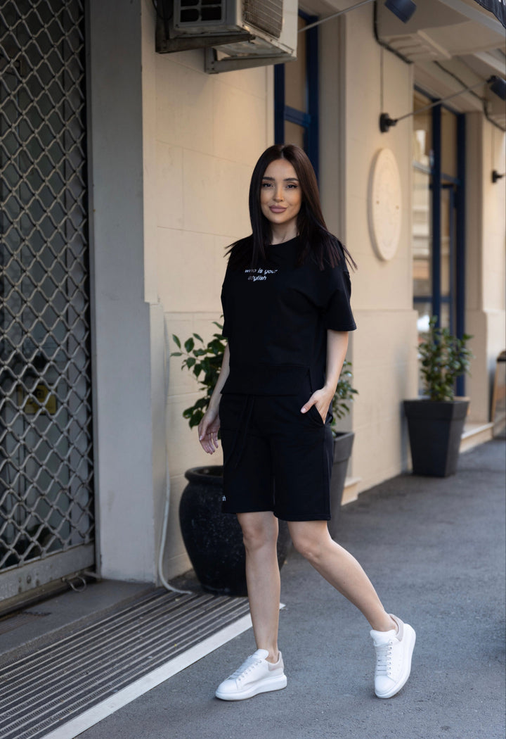 Set bumbac Stilish Negru