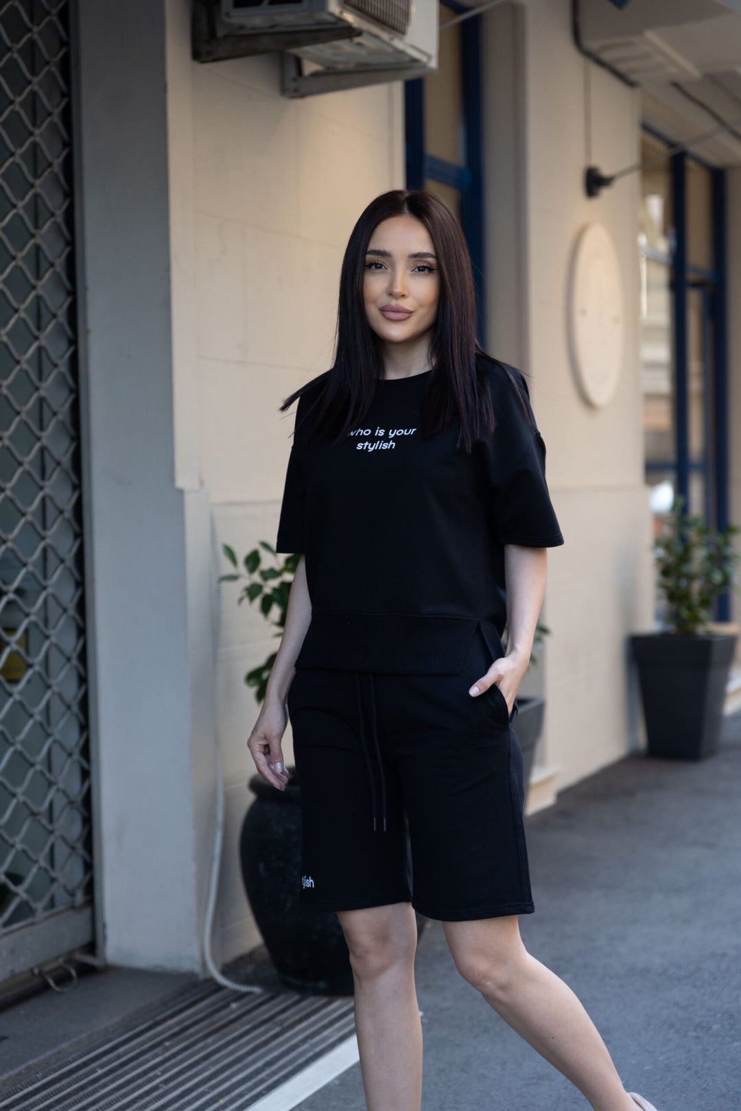Set bumbac Stilish Negru